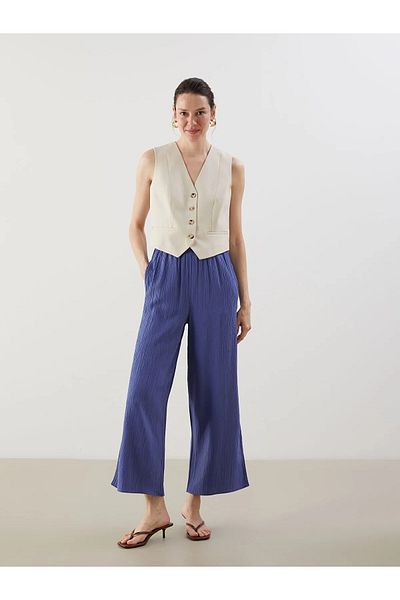 LC Waikiki Elastic Waist Textured Women's Trousers