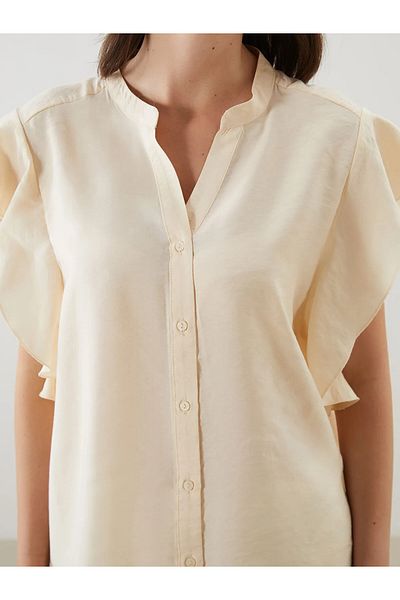 LC Waikiki Women's Shirt with Crochet Collar Modal Blend