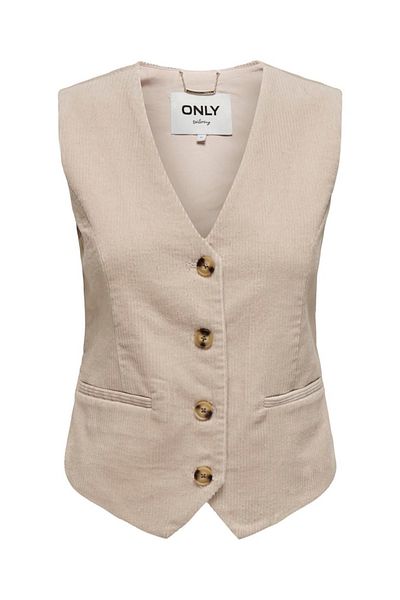 ONLY Onltiggy S/L Fit Cord Vest Tlr Women's Beige Vest - 15331546