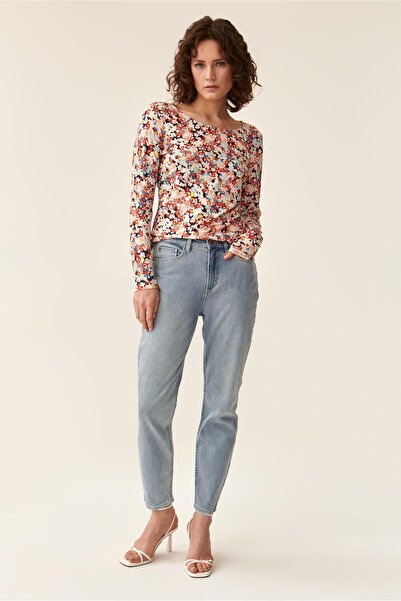 TATUUM Top cu maneca lunga roz din vascoza