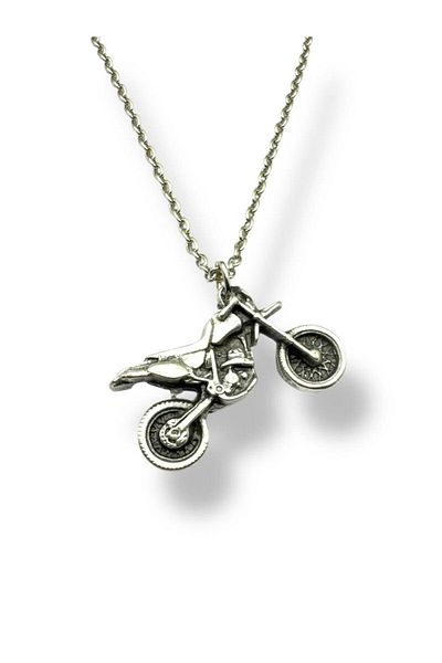 Herşey Nota Vintage Motorcycle Figured Necklace – Unisex Chain Accessory Carrying the Passion for Motorcycles