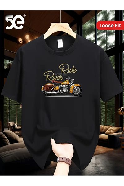 CODE Men's short-sleeved T-shirt made of 100% pure cotton, 230 gsm, casual, soft, loose fit, Out size