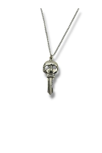 Herşey Nota Skull and Key Figured Necklace 60 cm Chain – Men's & Women's Accessory
