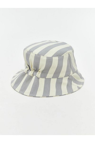 LC Waikiki Lcw Baby Gray Striped Baby Boy Bucket Hat