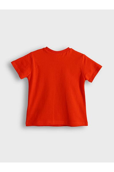 LC Waikiki Lcw Kids Orange Los Angeles Printed Combed Cotton Boys T-Shirt S5Hj20Z1Nvy25
