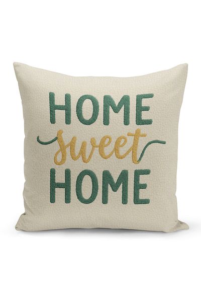 Bertille Home Husă de pernă imprimată digitală pe două părți (aspect de model de broderie Punch/Punch)