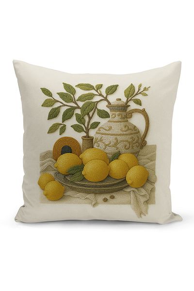 Bertille Home Husă de pernă imprimată digitală pe două părți (aspect de model de broderie Punch/Punch)