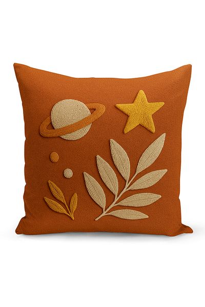 Bertille Home Husă de pernă imprimată digitală pe două părți (aspect de model de broderie Punch/Punch)
