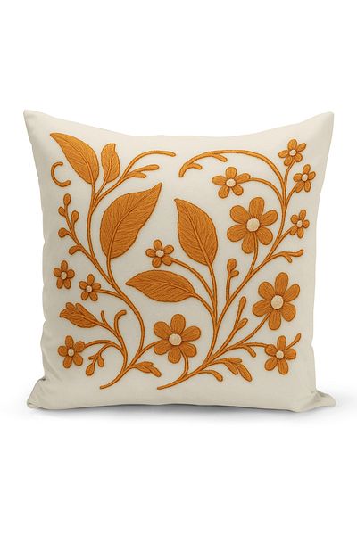 Bertille Home Husă de pernă imprimată digitală pe două părți (aspect de model de broderie Punch/Punch)