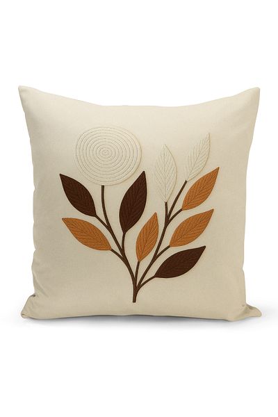 Bertille Home Husă de pernă imprimată digitală pe două părți (aspect de model de broderie Punch/Punch)