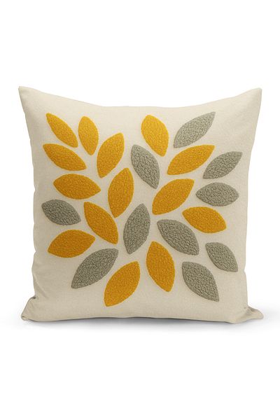 Bertille Home Husă de pernă imprimată digitală pe două părți (aspect de model de broderie Punch/Punch)