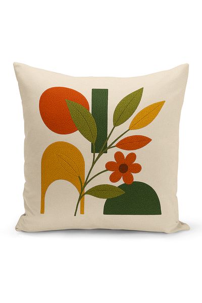 Bertille Home Husă de pernă imprimată digitală pe două părți (aspect de model de broderie Punch/Punch)