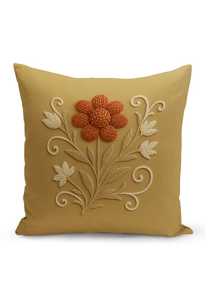 Bertille Home Husă de pernă imprimată digitală pe două părți (aspect de model de broderie Punch/Punch)