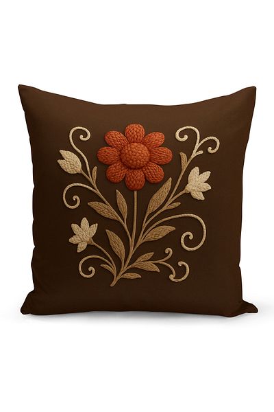 Bertille Home Husă de pernă imprimată digitală pe două părți (aspect de model de broderie Punch/Punch)