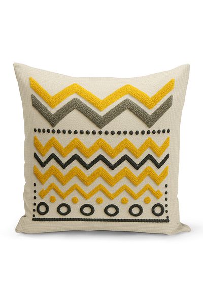 Bertille Home Husă de pernă imprimată digitală pe două părți (aspect de model de broderie Punch/Punch)