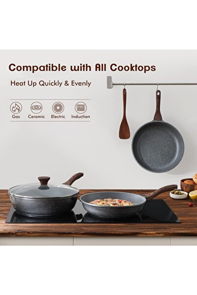 Sensarte Nonstick Frying Pan Skillet, Swiss Granite Coating Omelette Pan, Healthy Stone Cookware Che