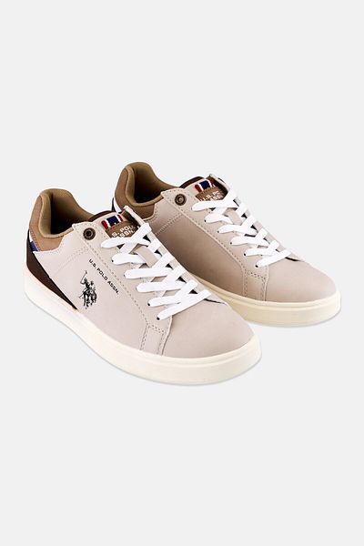 U.S. Polo Assn. Men Lace Up Brand Logo Casual Shoes, Taupe