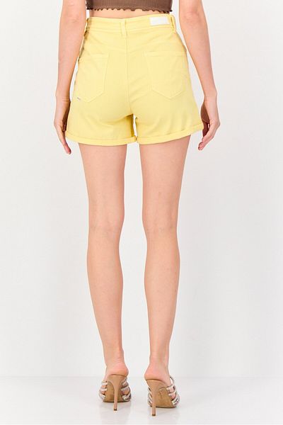 Salsa Women Solid Denim Short, Yellow