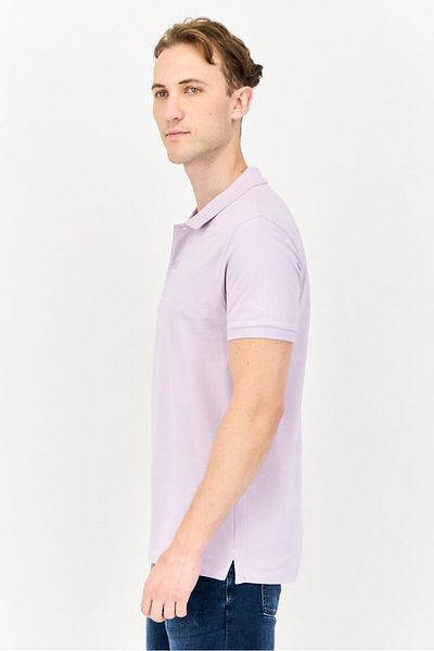 CELIO Men Regular Fit Solid Short Sleeve Polo Shirt, Lavender