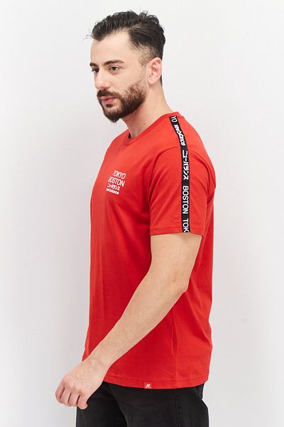 New Balance Men Sportswear Fit Short Sleeve Printed Outdoor T-shirt, Red