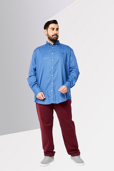 Harmont & Blaine Men Regular Fit Plaid Long Sleeves Casual Shirt, Blue