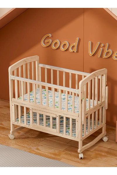 Fun Moment Children's wooden bed with a wardrobe 100 x 60 cm
