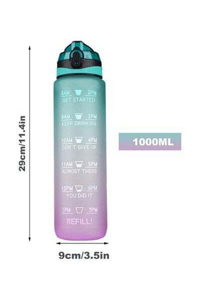 HALAMODO Leakproof Water Bottle With Time Marker