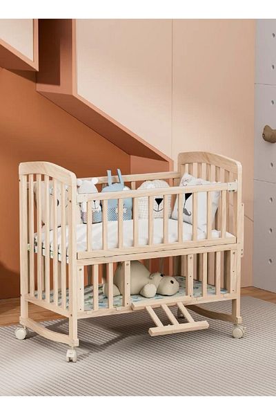 Fun Moment Children's wooden bed with a wardrobe 100 x 60 cm