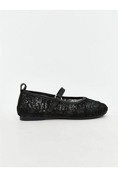LC Waikiki Black Girl's Ballerina Shoes