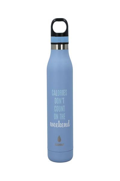 manna anger Vacuum Insulated Stainless Steel Leak-Proof Sport Water Bottle Blue 680ml