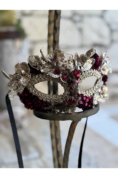 ARZUSONMEZ Özel Tasarım Renkli Aplikli Parti & Dekoratif Maske Vintage Mask