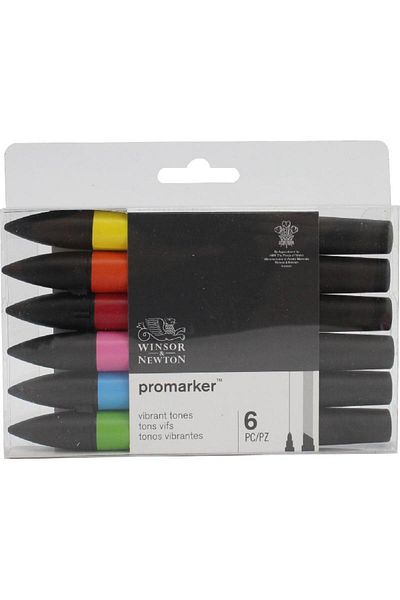 Winsor Newton ProMarker Vibrant Tones (6 Colors) Graphic Art Marker