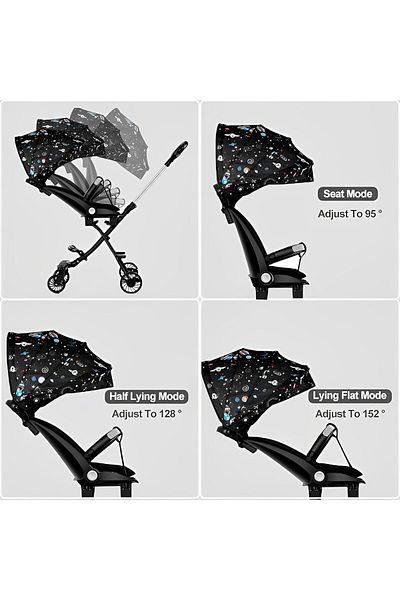Yelajoy 2-in-1 Baby Stroller,with Reversible Seat and Reclinable Backrest,for Toddlers Outdoor,Star Trek