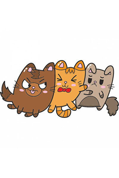 INOVATIX Σετ 8 τεμαχίων, Αυτοκόλλητο με χαριτωμένα γατάκια, INOVATIX®. 6 εκ.