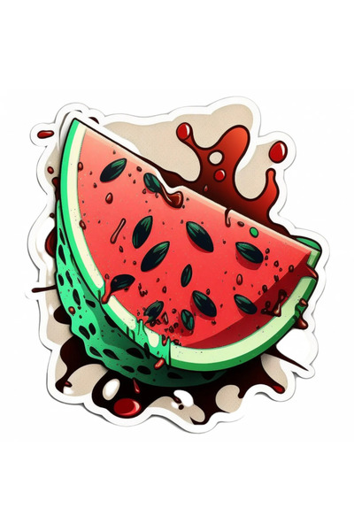 INOVATIX Set de 8 piese, autocolant felie de pepene verde cu semințe, INOVATIX®. 6 cm