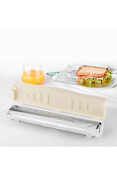 Mons Cling Film Cutter Aluminum Foil Cling Film Storage Cutting Box