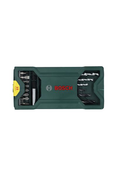 Bosch 15-Piece Mini X-Line Drill and Screwdriver Bit Set Silver and Black