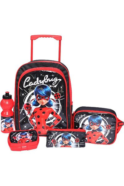 rexa Miraculous Ladybug 5-in-1 Value Set Trolley Bag with Accessory