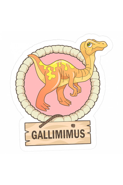 INOVATIX Set de 8 piese, autocolant dinozaur Gallimimus, INOVATIX®. 6 cm