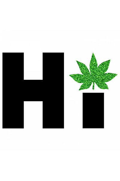 INOVATIX Set de 8, Autocolant Hi floare de canabis, INOVATIX®. 6 cm