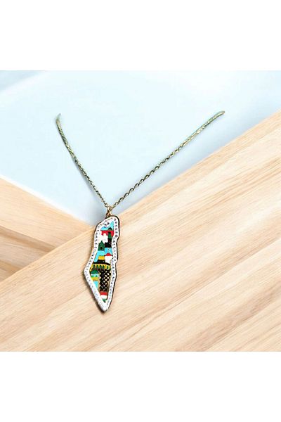 GOOG DESIGN Palestine Maped Al-Aqsa Mosque Themed Special Design Necklace