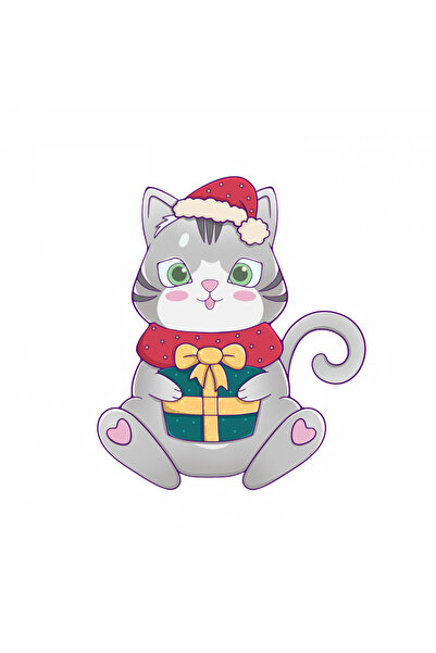 INOVATIX Σετ 8 τεμαχίων, Αυτοκόλλητο Άγιος Βασίλης με δώρο, INOVATIX®. 6 εκ.