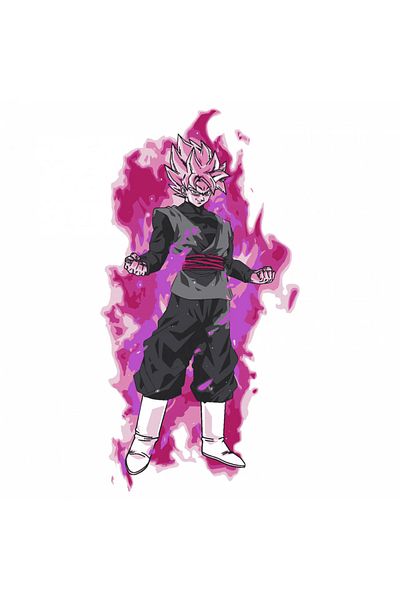 INOVATIX Set de 8 piese, autocolant Dragon Ball Zamasu portalul roz, INOVATIX®. 6 cm