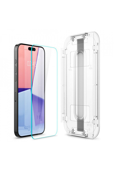 Spigen Carcasă iPhone 15 Pro Max (set de 2) - Glas.tR EZ FIT - Transparentă