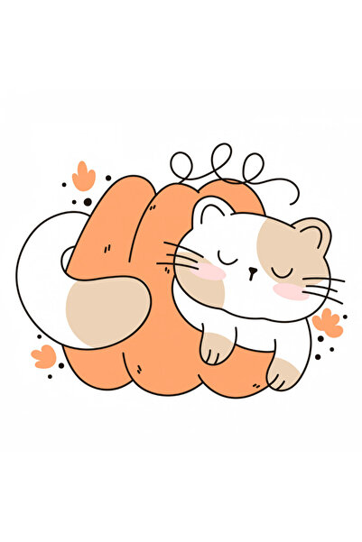 INOVATIX Σετ 8 τεμαχίων, Αυτοκόλλητο Γάτας που Κοιμάται, INOVATIX®. 6 εκ.