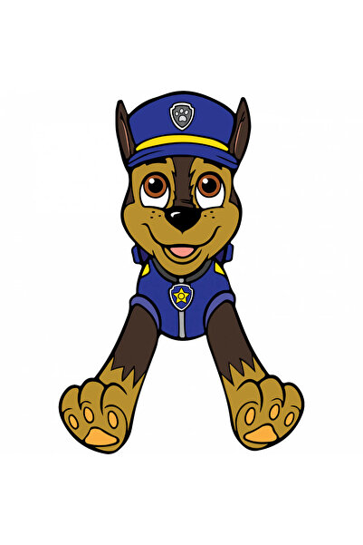 INOVATIX Set de 8 piese, autocolant Happy Patrulla Cățelușilor Chase, INOVATIX®. 6 cm