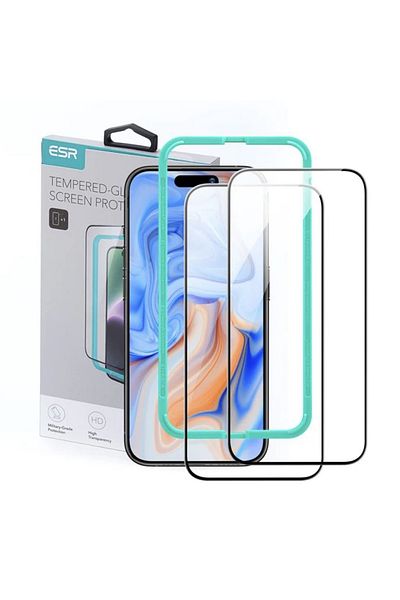 ESR IPhone 15 Plus / iPhone 16 Plus Screen Protector (set of 2) - ESR Tempered Glass - Black