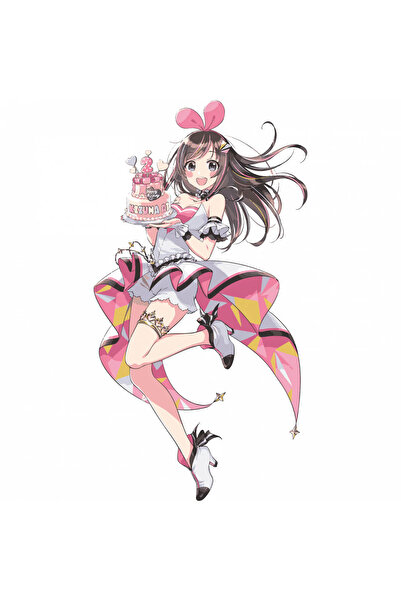 INOVATIX Set de 8, autocolant aniversar Kizuna AI Amine, INOVATIX®. 6 cm