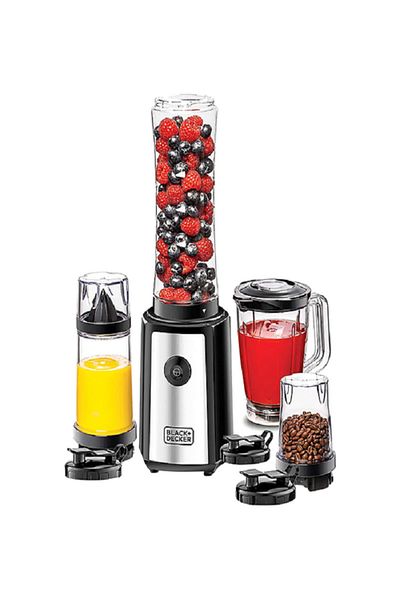 Black&Decker 16-Piece 400W Electric Smoothie Maker Set Clear and Black