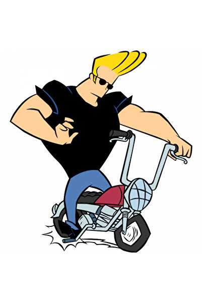 INOVATIX Set de 8 autocolante Johnny Bravo pe bicicletă, INOVATIX®. 6 cm